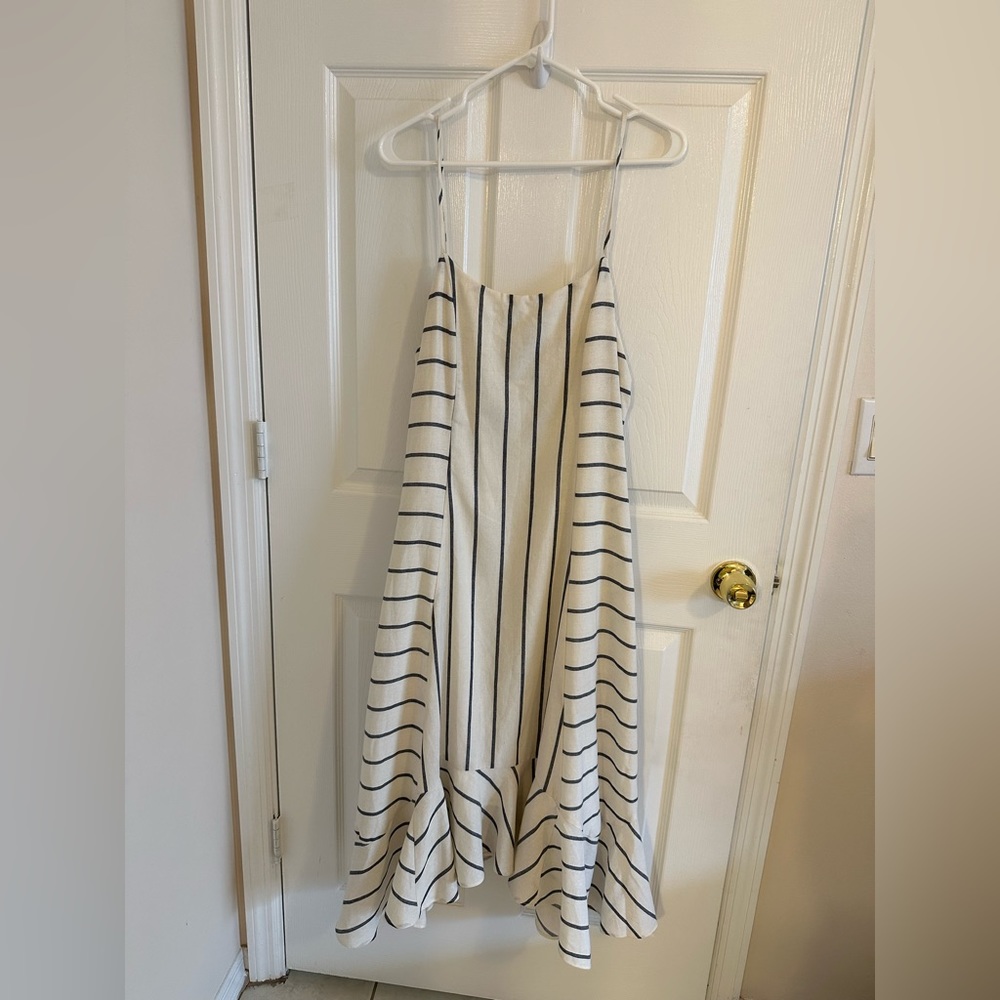 Ellison cream and navy asymmetrical sundress